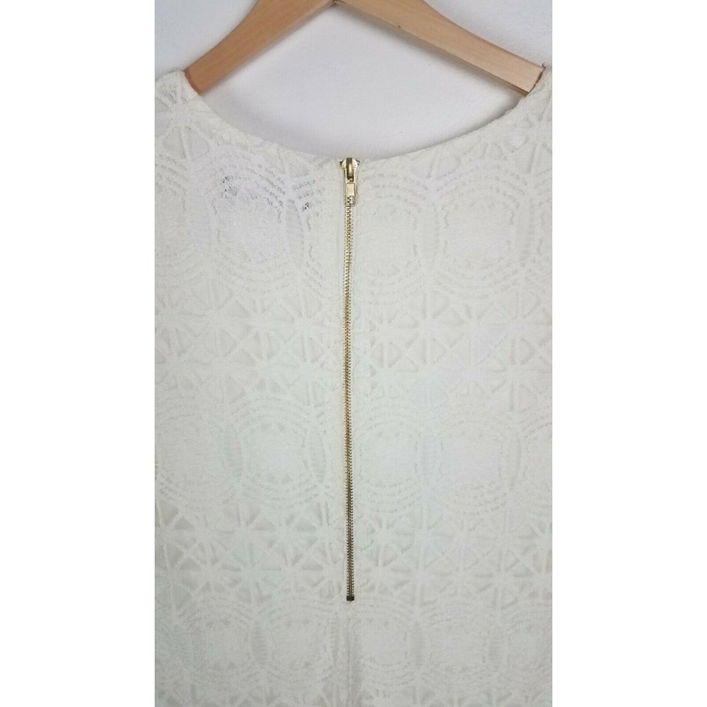 Lulus Sz. S Love You For Eternity White Short Sleeve Lace Shift Dress Off White - Picture 8 of 8